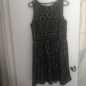Black lace overlay dress